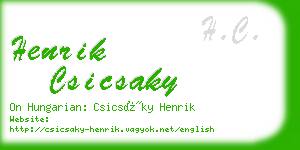 henrik csicsaky business card